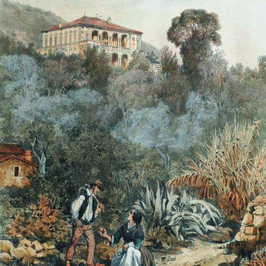 Lithographie de Jacques Guiaud représentant la colline du Piol